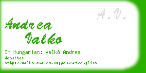 andrea valko business card